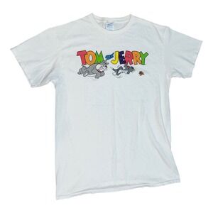 Vintage Tom And Jerry Cartoon Shirt M White